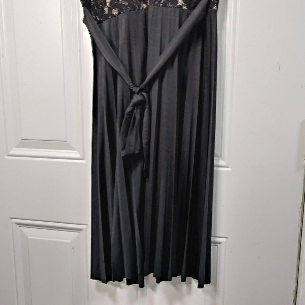 Women's Black Lace V-Neck High Low Dress M - Picture 3 of 6